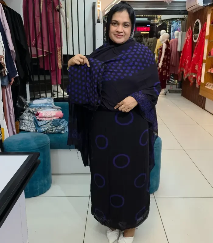 Black & Blue Unstitched Salwar Set