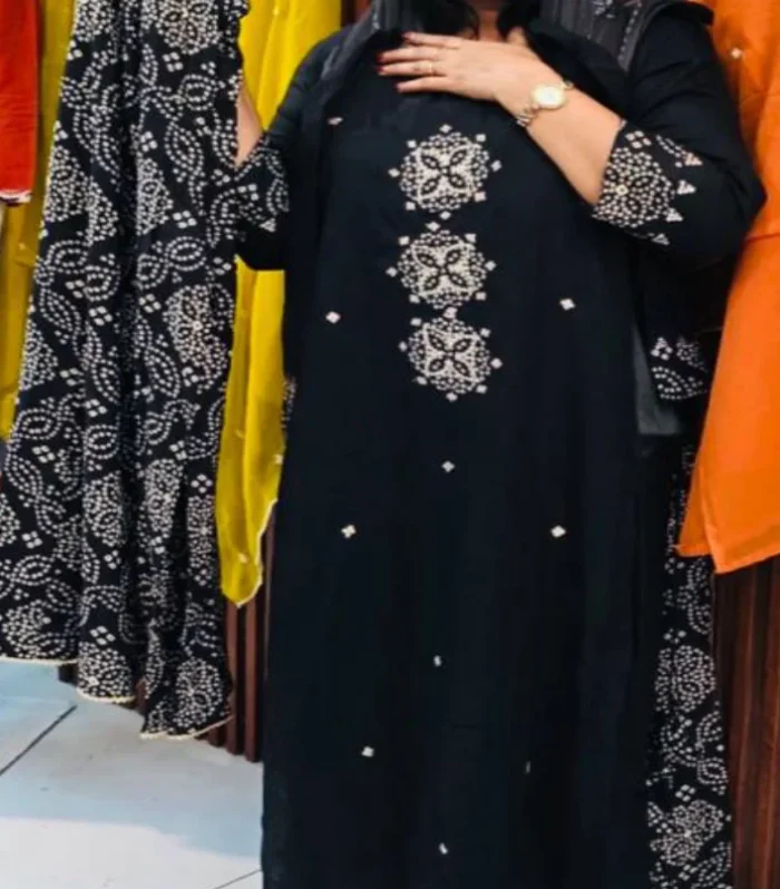 Black Rayon Printed Co-ord Set