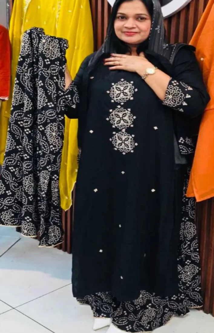 Black Rayon Printed Co-ord Set