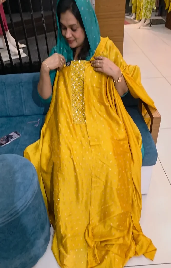 Yellow- Unstitched Churidar Set
