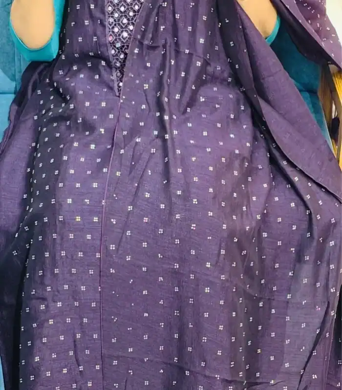 Purple- Unstitched Churidar Set