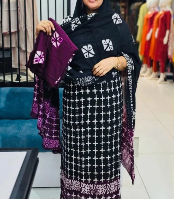 Purple & Black  Georgette Salwar Material