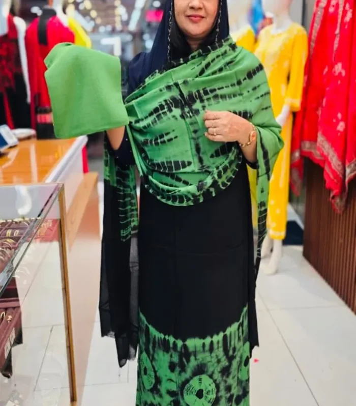 Green & Black Unstitched Salwar Set