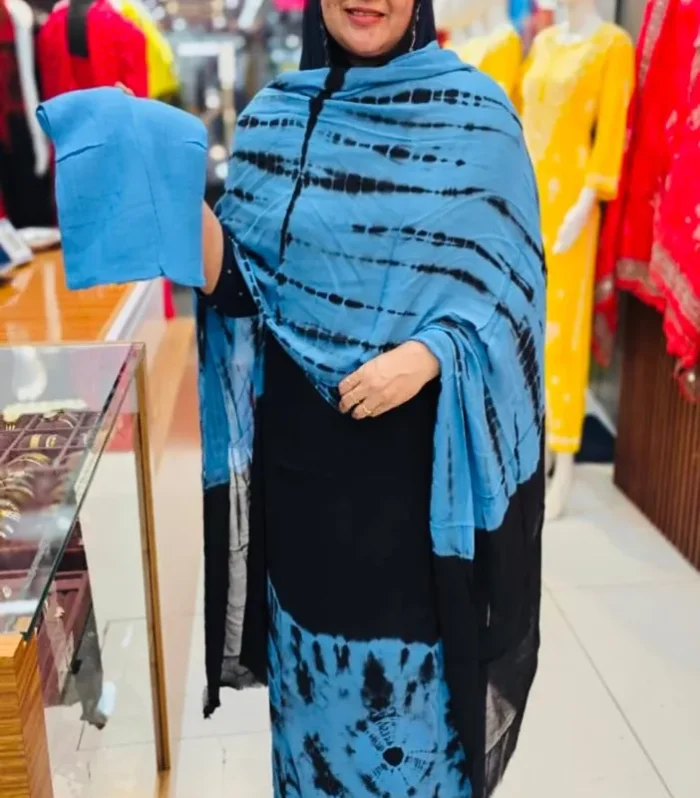 Blue & Black Unstitched Salwar Set