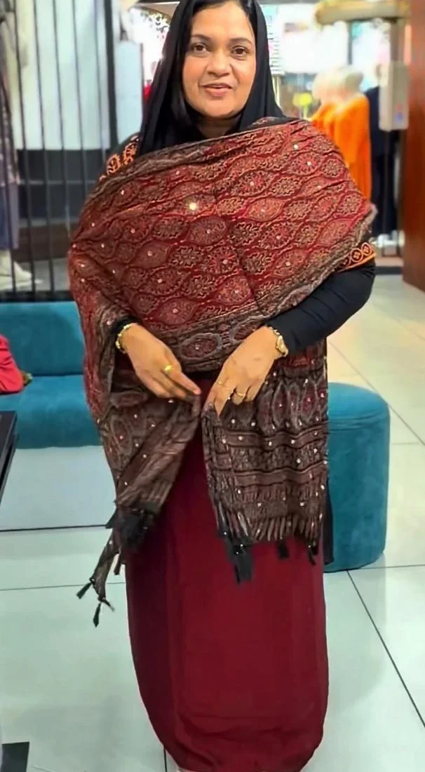 Maroon Unstitched Salwar Suit Material with Designer Dupatta