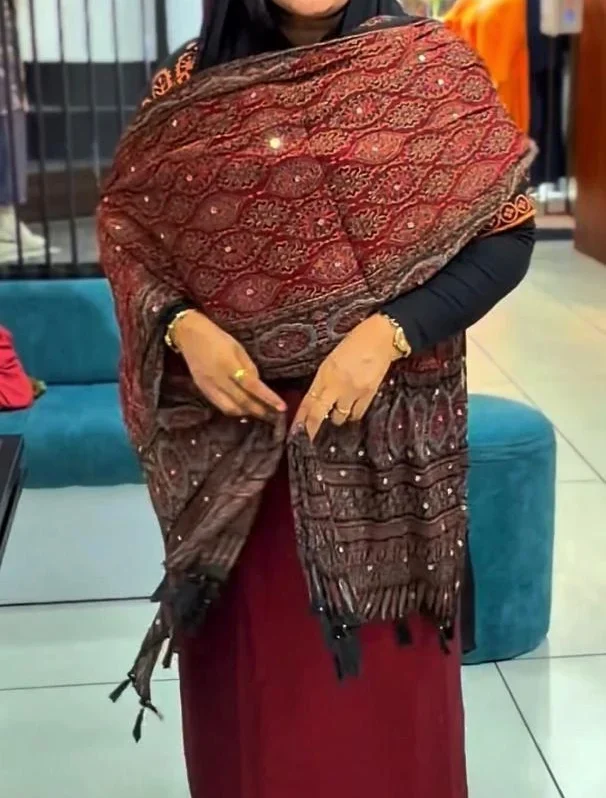 Maroon Unstitched Salwar Suit Material with Designer Dupatta