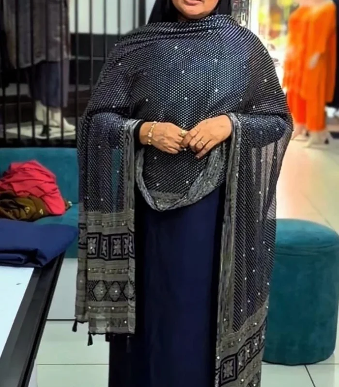 Navy Blue Unstitched Salwar Suit Material with Designer Dupatta