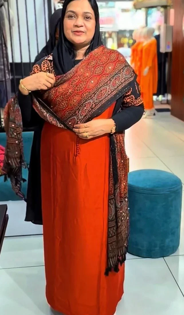 Rust Orange Unstitched Salwar Suit Material with Designer Dupatta